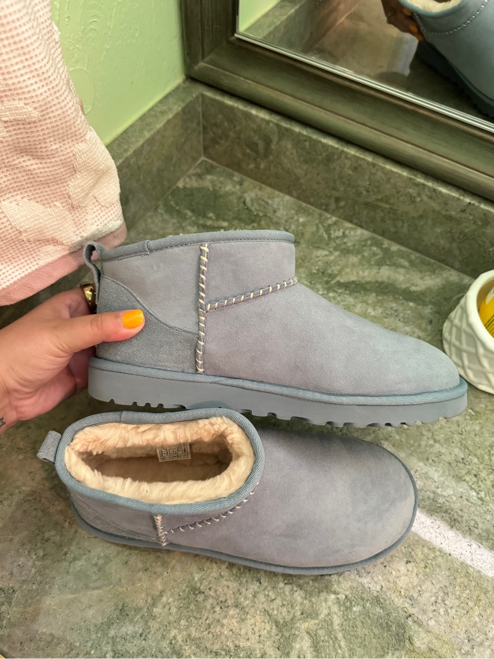 Blue MadHappy x Ugg mini boots